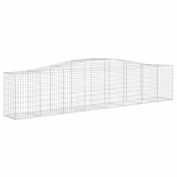 vidaXL Arched Gabion Basket Stone Basket Gabion Retaining Wall Galvanised Iron - 400 x 50 x 80/100 cm/ 25 pcs