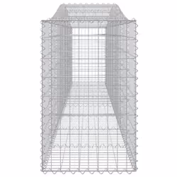 vidaXL Arched Gabion Basket Stone Basket Gabion Retaining Wall Galvanised Iron - 400 x 50 x 80/100 cm/ 25 pcs - Additional view 4