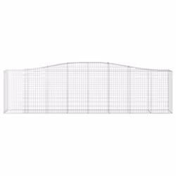 vidaXL Arched Gabion Basket Stone Basket Gabion Retaining Wall Galvanised Iron - 400 x 50 x 100/120 cm/ 2 pcs - Additional view 2