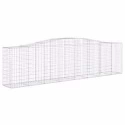 vidaXL Arched Gabion Basket Stone Basket Gabion Retaining Wall Galvanised Iron - 400 x 50 x 100/120 cm/ 3 pcs - Additional view 2