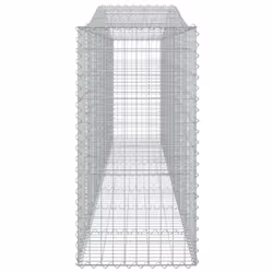 vidaXL Arched Gabion Basket Stone Basket Gabion Retaining Wall Galvanised Iron - 400 x 50 x 100/120 cm/ 7 pcs - Additional view 4