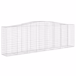 vidaXL Arched Gabion Basket Stone Basket Gabion Retaining Wall Galvanised Iron - 400 x 50 x 120/140 cm/ 2 pcs - Additional view 2