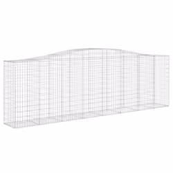vidaXL Arched Gabion Basket Stone Basket Gabion Retaining Wall Galvanised Iron - 400 x 50 x 120/140 cm/ 10 pcs - Additional view 2