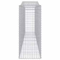 vidaXL Arched Gabion Basket Stone Basket Gabion Retaining Wall Galvanised Iron - 400 x 50 x 120/140 cm/ 15 pcs - Additional view 4