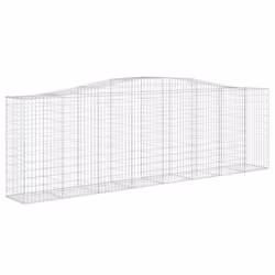 vidaXL Arched Gabion Basket Stone Basket Gabion Retaining Wall Galvanised Iron - 25 pcs, 400 x 50 x 120/140 cm - Additional view 2