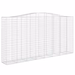 vidaXL Arched Gabion Basket Stone Basket Gabion Retaining Wall Galvanised Iron - 400 x 50 x 200/220 cm/ 2 pcs - Additional view 2