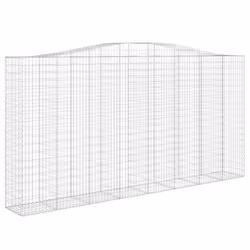 vidaXL Arched Gabion Basket Stone Basket Gabion Retaining Wall Galvanised Iron - 400 x 50 x 200/220 cm/ 3 pcs - Additional view 2