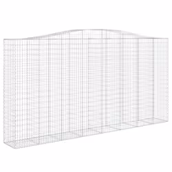 vidaXL Arched Gabion Basket Stone Basket Gabion Retaining Wall Galvanised Iron - 400 x 50 x 200/220 cm/ 4 pcs - Additional view 2
