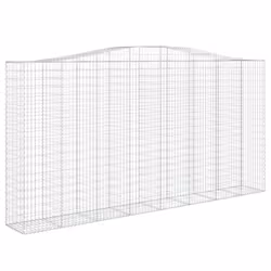vidaXL Arched Gabion Basket Stone Basket Gabion Retaining Wall Galvanised Iron - 400 x 50 x 200/220 cm/ 10 pcs - Additional view 2