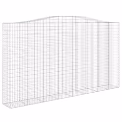 vidaXL Arched Gabion Basket Stone Basket Gabion Retaining Wall Galvanised Iron - 400 x 50 x 220/240 cm/ 2 pcs - Additional view 2