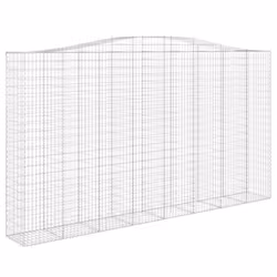 vidaXL Arched Gabion Basket Stone Basket Gabion Retaining Wall Galvanised Iron - 400 x 50 x 220/240 cm/ 3 pcs - Additional view 2