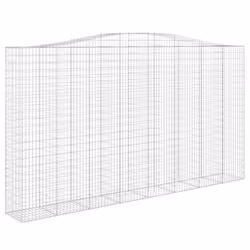 vidaXL Arched Gabion Basket Stone Basket Gabion Retaining Wall Galvanised Iron - 400 x 50 x 220/240 cm/ 6 pcs - Additional view 2