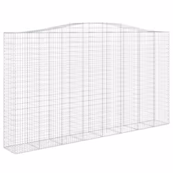 vidaXL Arched Gabion Basket Stone Basket Gabion Retaining Wall Galvanised Iron - 400 x 50 x 220/240 cm/ 7 pcs - Additional view 2