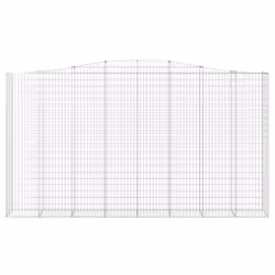 vidaXL Arched Gabion Baskets 8 pcs 400x50x220/240 cm Galvanised Iron - Additional view 3
