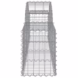 vidaXL Arched Gabion Basket Stone Basket Gabion Retaining Wall Galvanised Iron - 200 x 30 x 40/60 cm/ 5 pcs - Additional view 4
