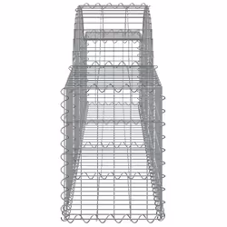 vidaXL Arched Gabion Basket Stone Basket Gabion Retaining Wall Galvanised Iron - 200 x 30 x 40/60 cm/ 25 pcs - Additional view 4