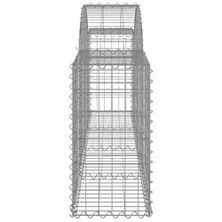 vidaXL Arched Gabion Basket Stone Basket Gabion Retaining Wall Galvanised Iron - 200 x 30 x 60/80 cm/ 3 pcs - Additional view 4