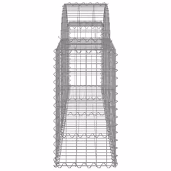 vidaXL Arched Gabion Basket Stone Basket Gabion Retaining Wall Galvanised Iron - 200 x 30 x 60/80 cm/ 4 pcs - Additional view 4