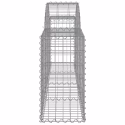 vidaXL Arched Gabion Basket Stone Basket Gabion Retaining Wall Galvanised Iron - 200 x 30 x 60/80 cm/ 9 pcs - Additional view 4