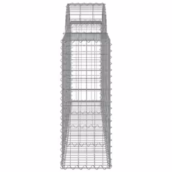 vidaXL Arched Gabion Basket Stone Basket Gabion Retaining Wall Galvanised Iron - 200 x 30 x 80/100 cm/ 3 pcs - Additional view 4