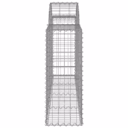 vidaXL Arched Gabion Basket Stone Basket Gabion Retaining Wall Galvanised Iron - 200 x 30 x 80/100 cm/ 4 pcs - Additional view 4