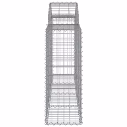 vidaXL Arched Gabion Basket Stone Basket Gabion Retaining Wall Galvanised Iron - 200 x 30 x 80/100 cm/ 13 pcs - Additional view 4