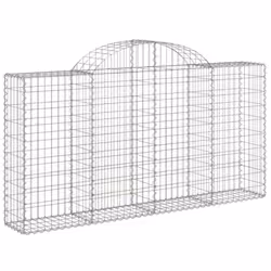 vidaXL Arched Gabion Basket Stone Basket Gabion Retaining Wall Galvanised Iron - 200 x 30 x 100/120 cm/ 4 pcs - Additional view 2