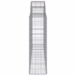 vidaXL Arched Gabion Basket Stone Basket Gabion Retaining Wall Galvanised Iron - 200 x 30 x 100/120 cm/ 6 pcs - Additional view 4
