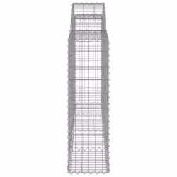vidaXL Arched Gabion Basket Stone Basket Gabion Retaining Wall Galvanised Iron - 200 x 30 x 100/120 cm/ 11 pcs - Additional view 4