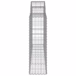 vidaXL Arched Gabion Basket Stone Basket Gabion Retaining Wall Galvanised Iron - 200 x 30 x 100/120 cm/ 20 pcs - Additional view 4