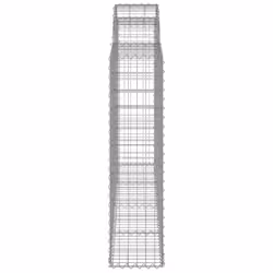 vidaXL Arched Gabion Basket Stone Basket Gabion Retaining Wall Galvanised Iron - 200 x 30 x 120/140 cm/ 4 pcs - Additional view 4