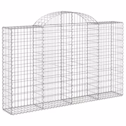 vidaXL Arched Gabion Basket Stone Basket Gabion Retaining Wall Galvanised Iron - 200 x 30 x 120/140 cm/ 9 pcs - Additional view 2
