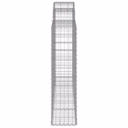 vidaXL Arched Gabion Basket Stone Basket Gabion Retaining Wall Galvanised Iron - 200 x 30 x 120/140 cm/ 12 pcs - Additional view 4