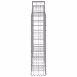 vidaXL Arched Gabion Basket Stone Basket Gabion Retaining Wall Galvanised Iron - 200 x 30 x 120/140 cm/ 15 pcs - Additional view 4