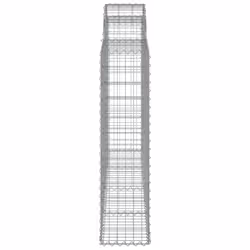 vidaXL Arched Gabion Basket Stone Basket Gabion Retaining Wall Galvanised Iron - 200 x 30 x 120/140 cm/ 30 pcs - Additional view 4
