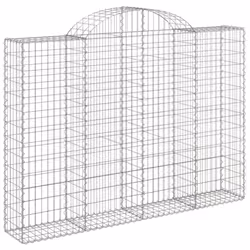 vidaXL Arched Gabion Basket Stone Basket Gabion Retaining Wall Galvanised Iron - 200 x 30 x 140/160 cm/ 10 pcs - Additional view 2