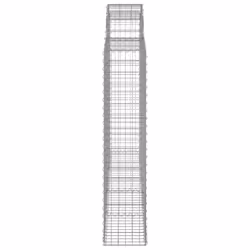 vidaXL Arched Gabion Basket Stone Basket Gabion Retaining Wall Galvanised Iron - 200 x 30 x 140/160 cm/ 10 pcs - Additional view 4
