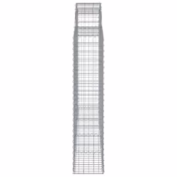 vidaXL Arched Gabion Basket Stone Basket Gabion Retaining Wall Galvanised Iron - 200 x 30 x 140/160 cm/ 12 pcs - Additional view 4