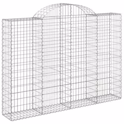 vidaXL Arched Gabion Basket Stone Basket Gabion Retaining Wall Galvanised Iron - 200 x 30 x 140/160 cm/ 13 pcs - Additional view 2