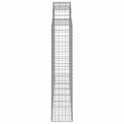 vidaXL Arched Gabion Basket Stone Basket Gabion Retaining Wall Galvanised Iron - 200 x 30 x 140/160 cm/ 13 pcs - Additional view 4