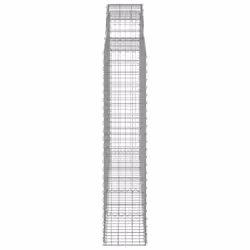 vidaXL Arched Gabion Basket Stone Basket Gabion Retaining Wall Galvanised Iron - 200 x 30 x 140/160 cm/ 15 pcs - Additional view 4