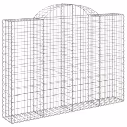 vidaXL Arched Gabion Basket Stone Basket Gabion Retaining Wall Galvanised Iron - 200 x 30 x 140/160 cm/ 20 pcs