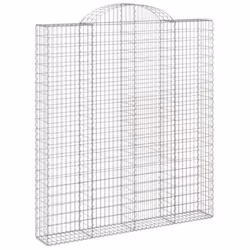 vidaXL Arched Gabion Basket Stone Basket Gabion Retaining Wall Galvanised Iron - 200 x 30 x 220/240 cm/ 2 pcs - Additional view 2
