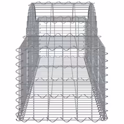 vidaXL Arched Gabion Basket Stone Basket Gabion Retaining Wall Galvanised Iron - 200 x 50 x 40/60 cm/ 3 pcs - Additional view 4