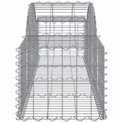 vidaXL Arched Gabion Basket Stone Basket Gabion Retaining Wall Galvanised Iron - 200 x 50 x 40/60 cm/ 5 pcs - Additional view 4