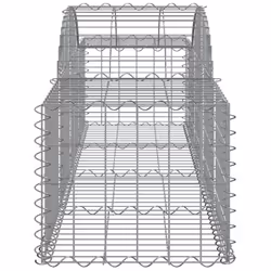 vidaXL Arched Gabion Basket Stone Basket Gabion Retaining Wall Galvanised Iron - 200 x 50 x 40/60 cm/ 7 pcs - Additional view 4