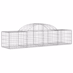 vidaXL Arched Gabion Basket Stone Basket Gabion Retaining Wall Galvanised Iron - 200 x 50 x 40/60 cm/ 10 pcs - Additional view 2