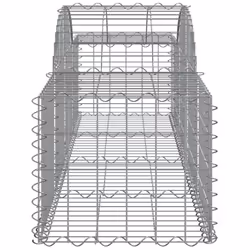 vidaXL Arched Gabion Basket Stone Basket Gabion Retaining Wall Galvanised Iron - 200 x 50 x 40/60 cm/ 40 pcs - Additional view 4