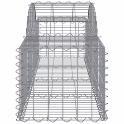 vidaXL Arched Gabion Basket Stone Basket Gabion Retaining Wall Galvanised Iron - 200 x 50 x 40/60 cm/ 50 pcs - Additional view 4