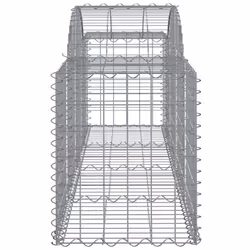 vidaXL Arched Gabion Basket Stone Basket Gabion Retaining Wall Galvanised Iron - 200 x 50 x 60/80 cm/ 5 pcs - Additional view 4